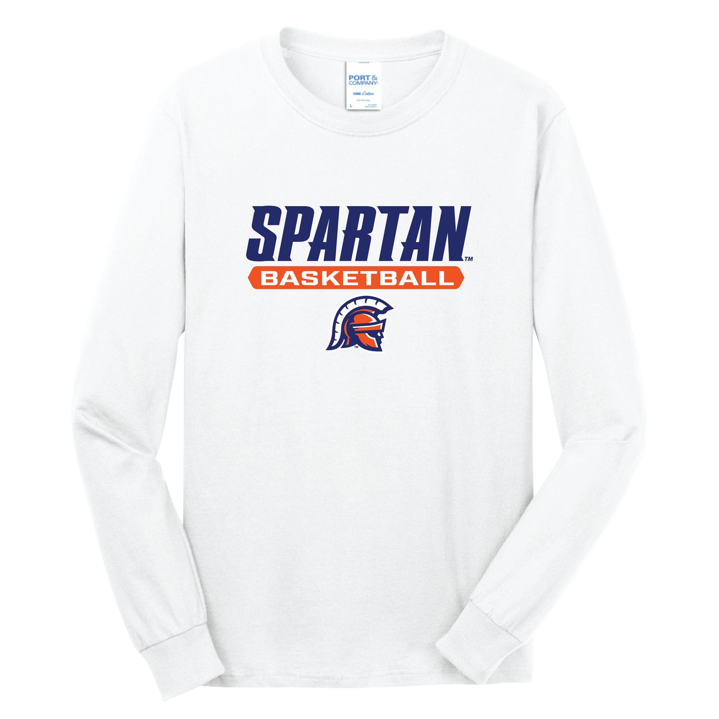 Port & Company® Long Sleeve Core Cotton Tee - Basketball